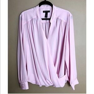 INC Pink Faux Wrap Top